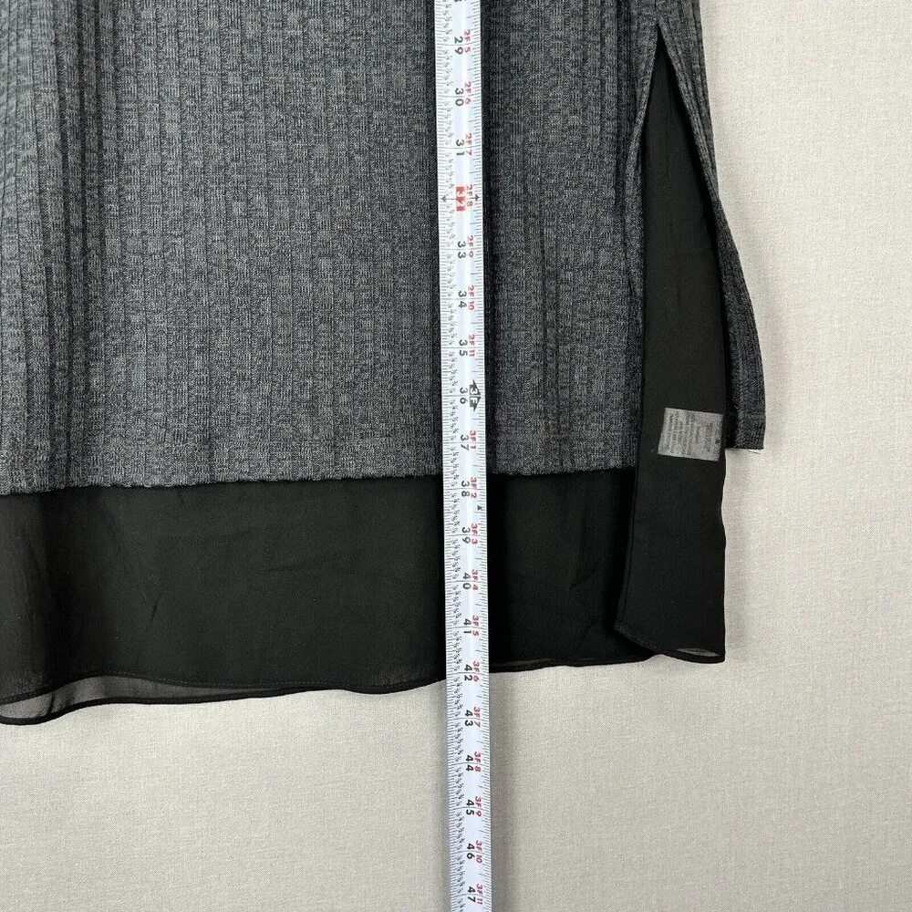 Patrizia Luca Womens Dress‎ Extra Small Gray Ribbed Sweater Travel Minimalist